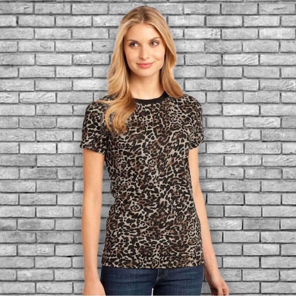 District Made NWOT Woman’s Sexy Comfy Animal Print Leopard Cotton Flare Sz M - Picture 2 of 12